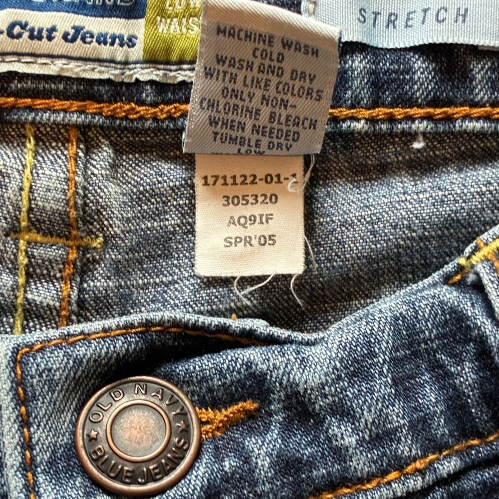 Y2K Old Navy Boot Cut Low Rise Jeans Size 10 Regular Stretch Medium Wash 2005 - Picture 8 of 13
